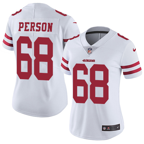 San Francisco 49ers Limited White Women Mike Person Road NFL Jersey #68 Vapor Untouchable->youth nfl jersey->Youth Jersey